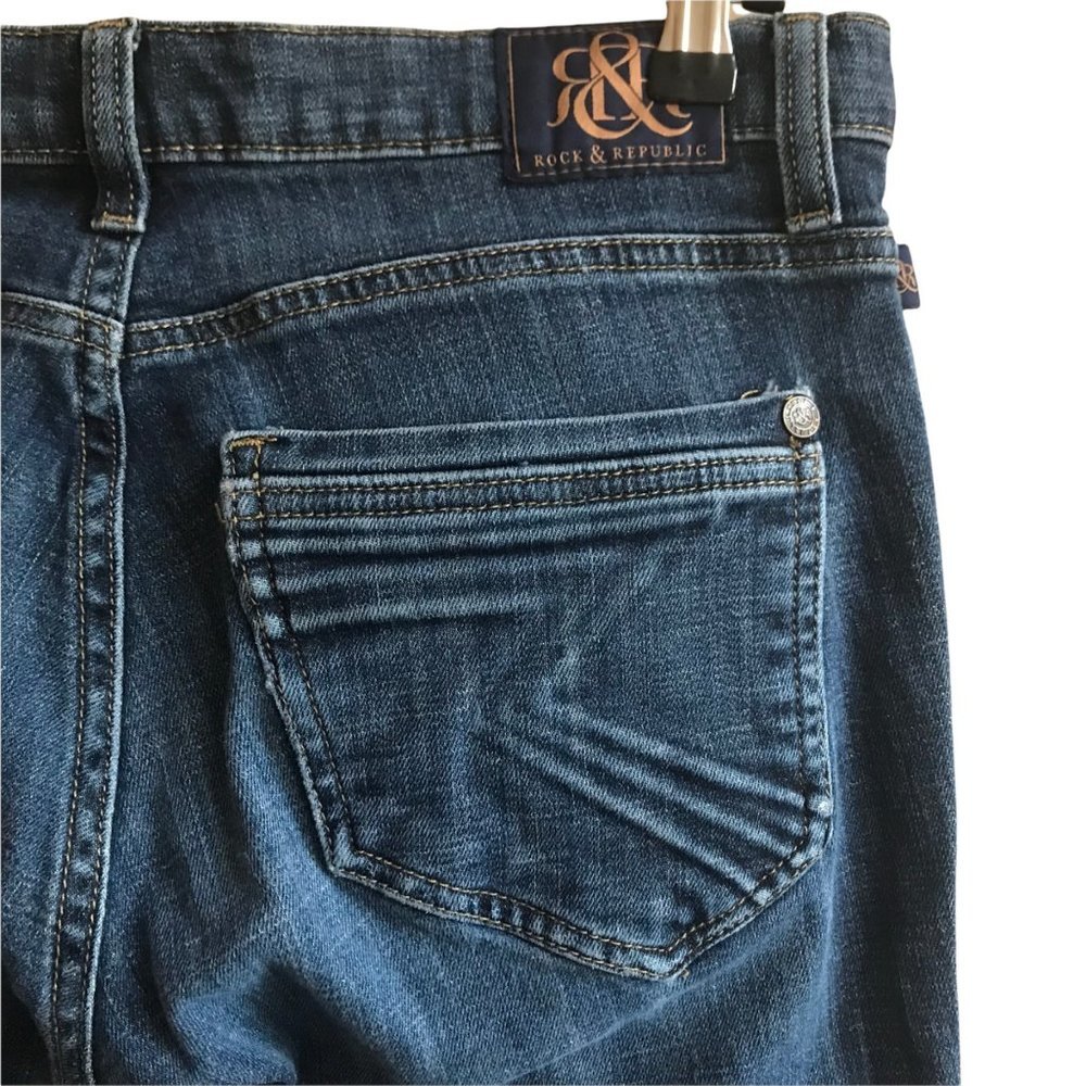 Rock & Republic jeans EMO Women Size 6 Skinny‎ Slim Blue Waist 32"